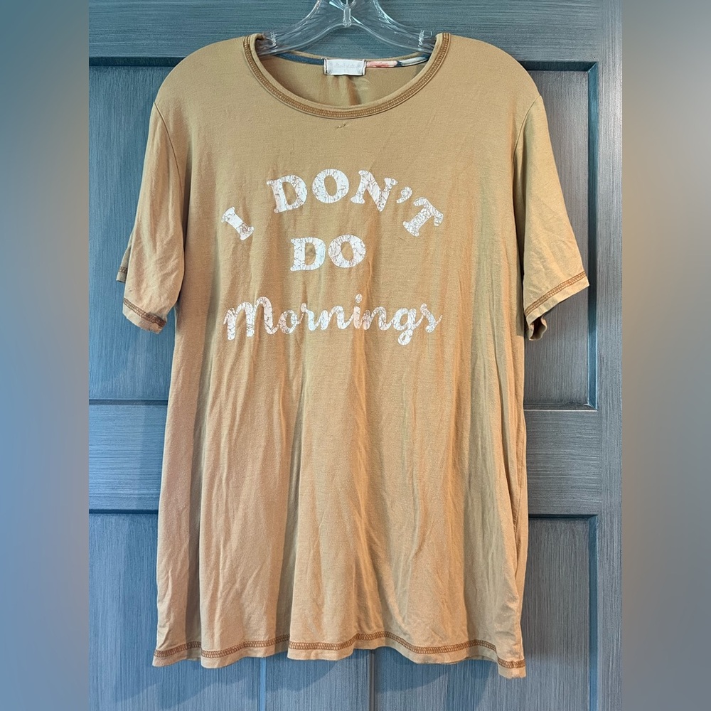 Altered State I don’t do mornings size Small t-shirt gold/yellow casual SOFT